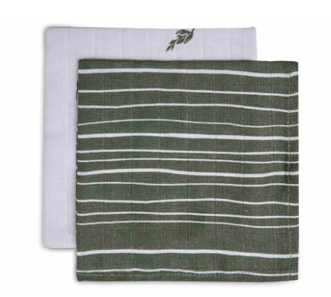 Jollein Waschlappen - 2er Pack Green Jollein Waschlappen - 2er Pack Green