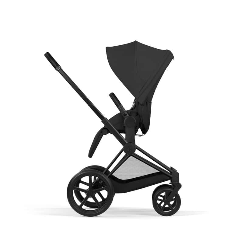 Cybex Priam Komfort Kinderwagen Set 4in1 Matt Black / Sepia Black inkl. Cloud T Plus Sepia Black und Base T