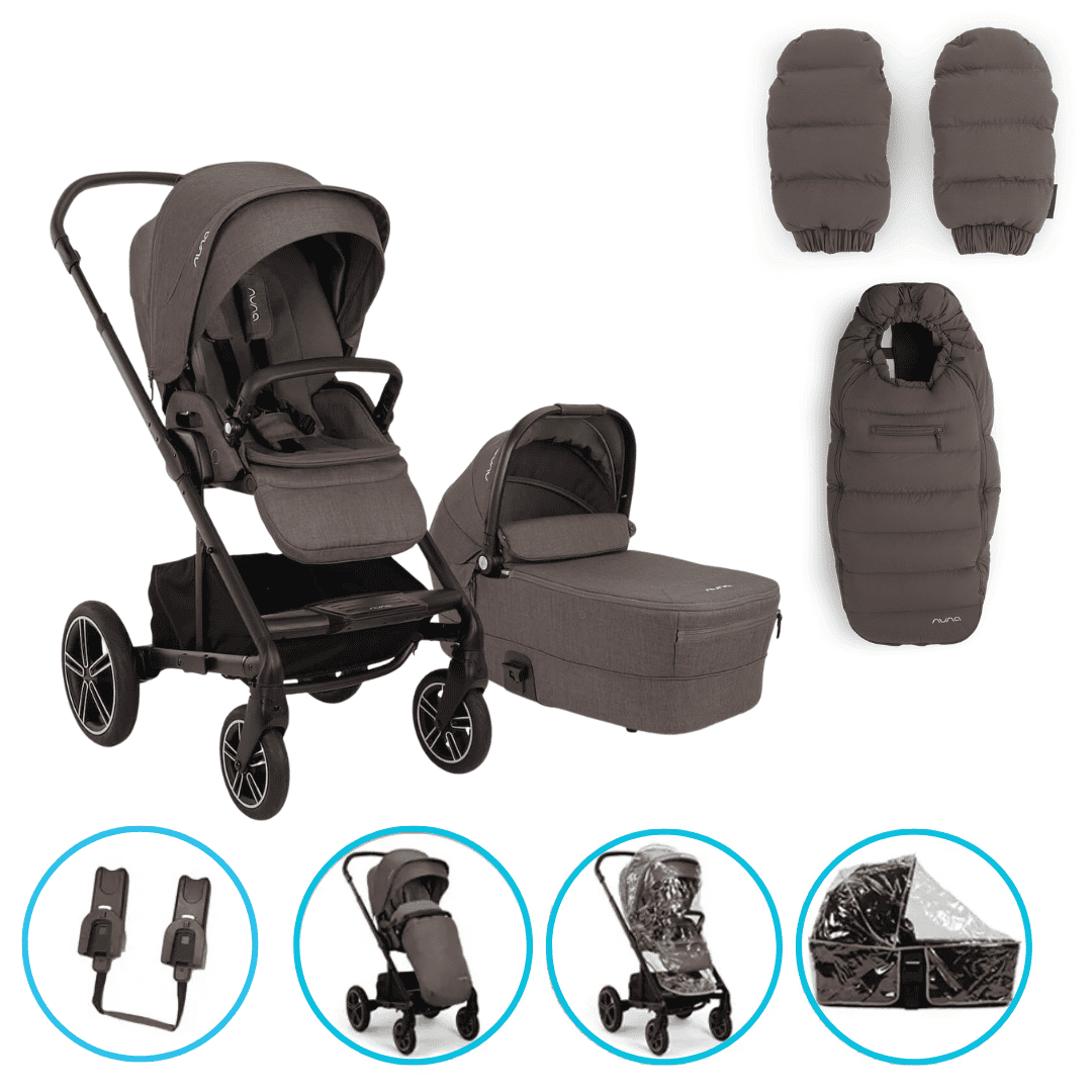 Nuna MIXX next 2in1 Kombikinderwagen Chestnut inkl. Winterset Chestnut & gratis Zubehör