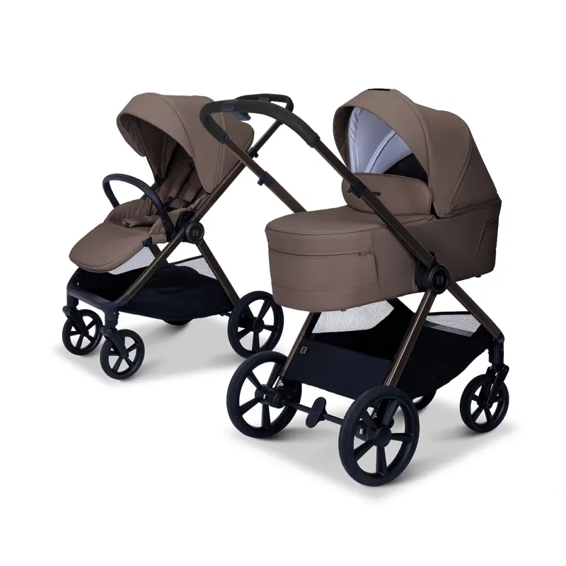 Moon STYLO 5in1 Kombikinderwagen-Set Greige inkl. Wickeltasche, Regenverdeck und Adaptern