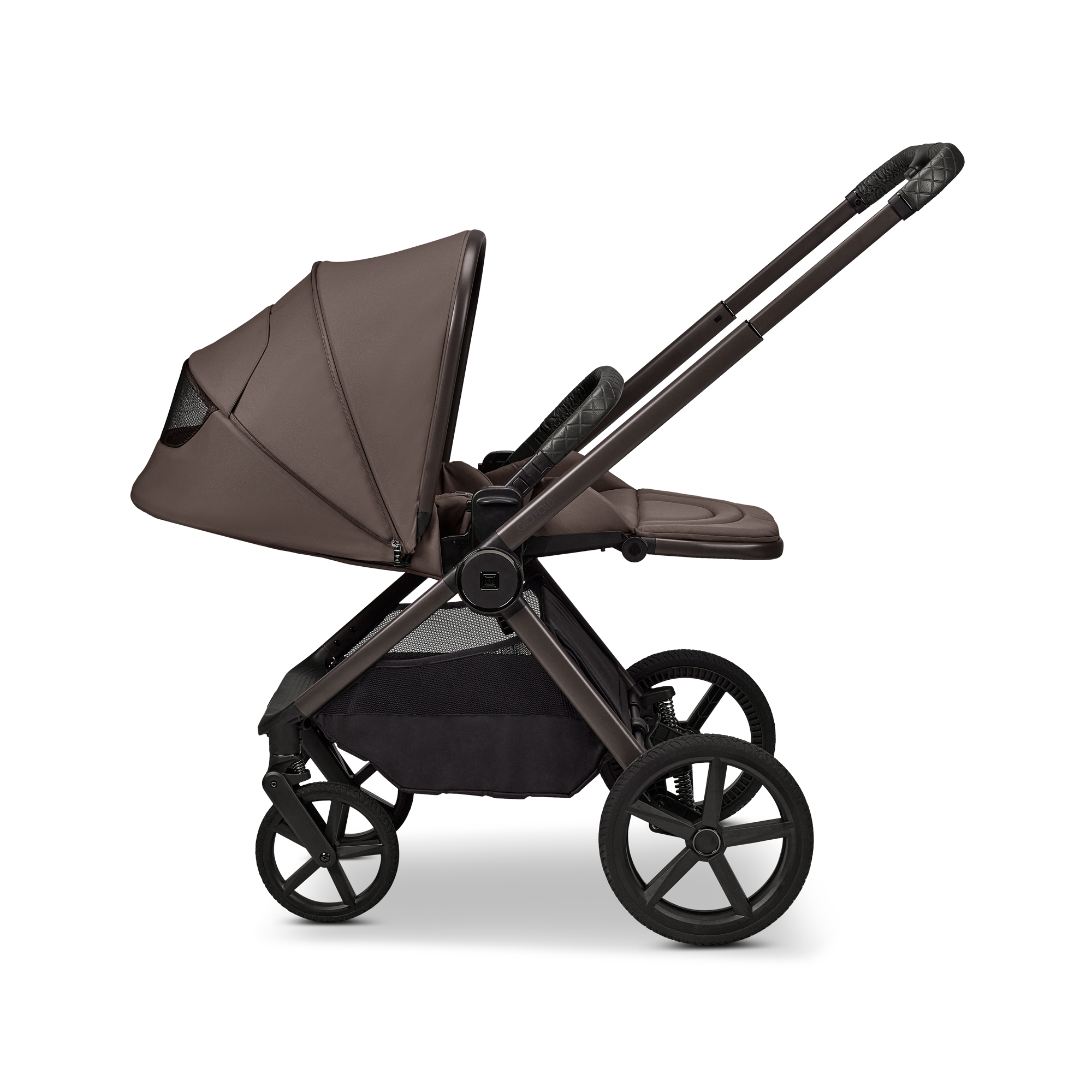 Moon GIO Fold Kombikinderwagen Greige mit Lightweight-Rädern