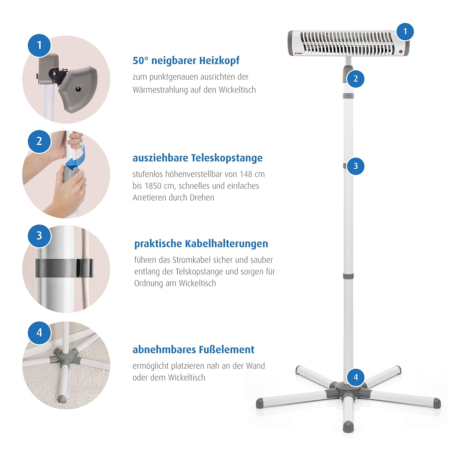 Reer Wickeltisch- Wärmestrahler - Standgerät - 500W