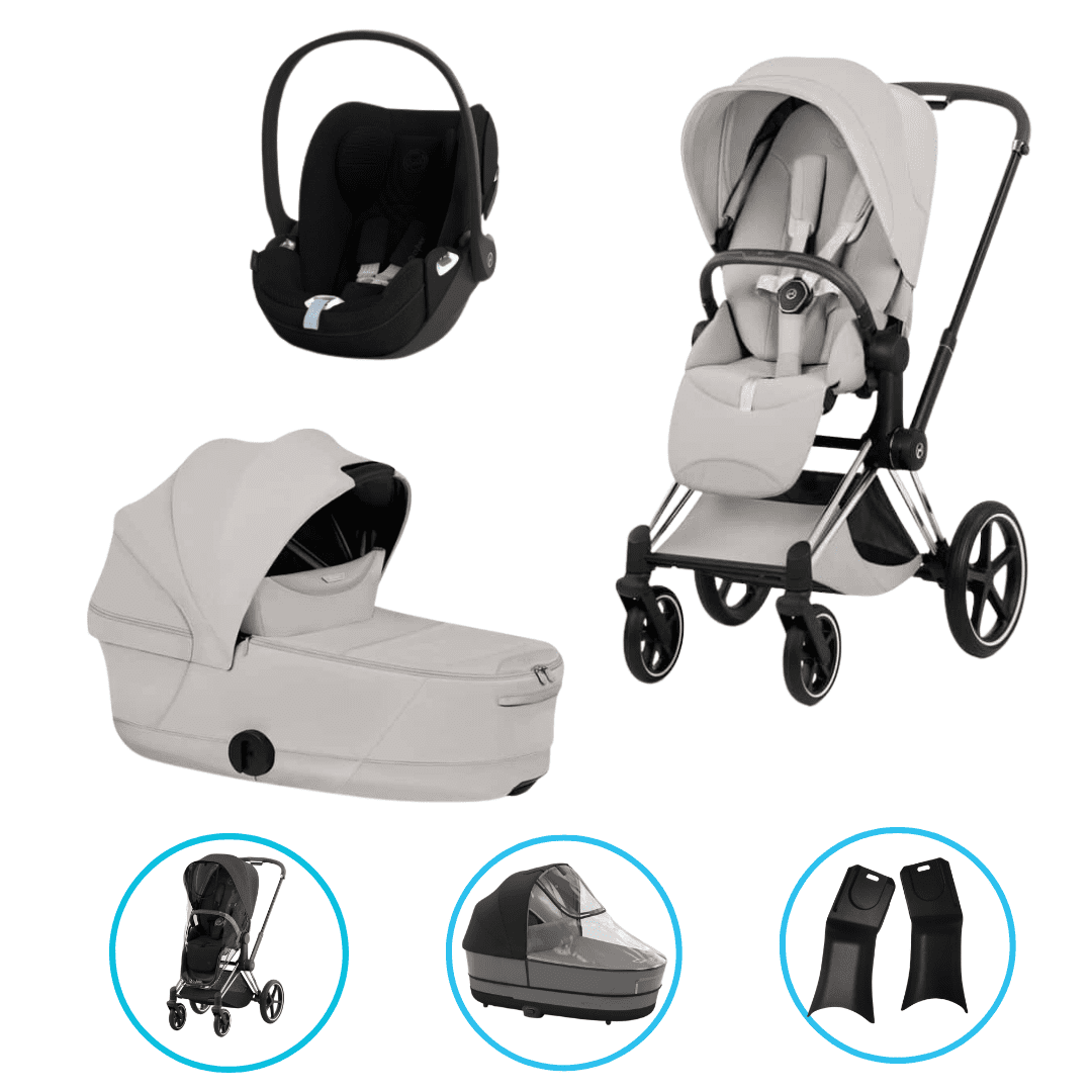  Cybex Priam Style Kinderwagen Set 6in1 Rosegold / City Grey inkl. Cloud T Plus Sepia Black