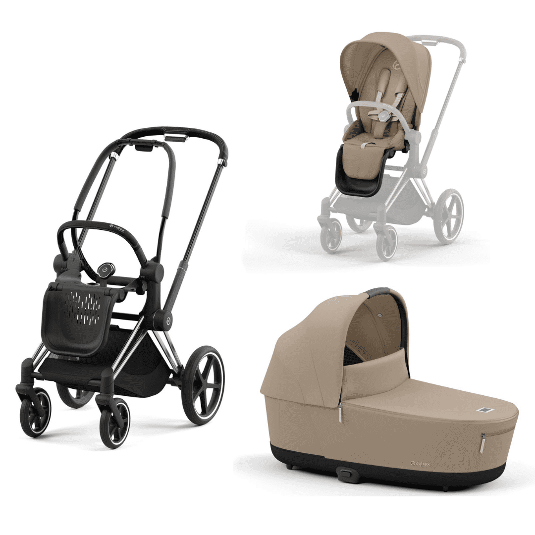 CYBEX PRIAM Kombikinderwagen chrome black Cozy Beige CYBEX PRIAM Kombikinderwagen chrome black Cozy Beige