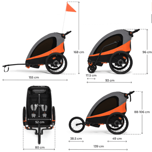 Kinderkraft 3in1 Fahrradanhänger NAVA orange Kinderkraft 3in1 Fahrradanhänger NAVA orange