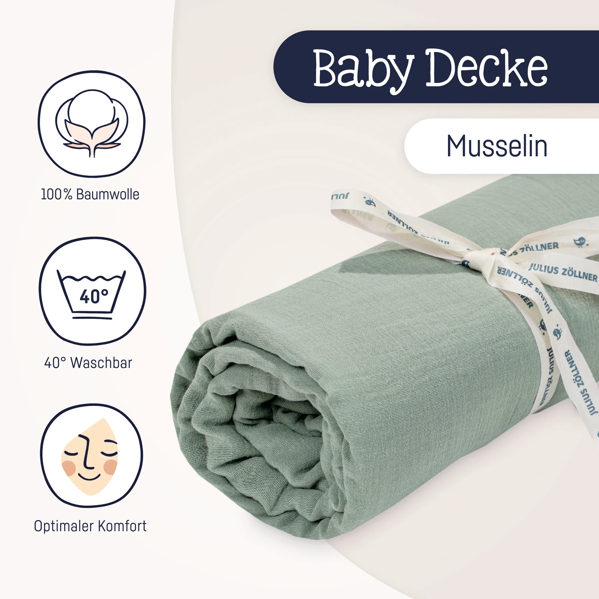 Zöllner Kuscheldecke Musselin grün Zöllner Kuscheldecke Musselin grün