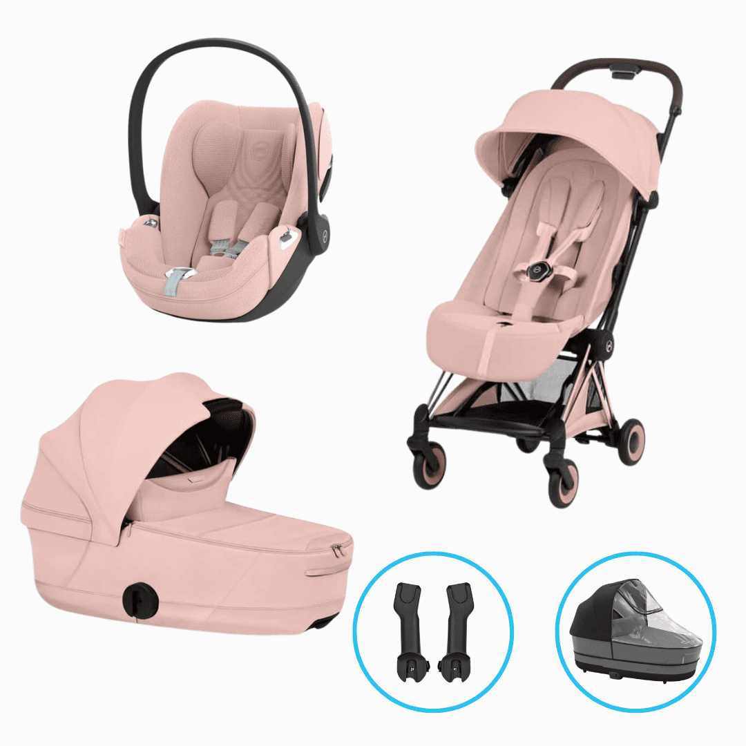 Cybex Coya Style 5in1 Kinderwagen Set Rosegold/Peach Pink inkl. Cloud T Plus Peach Pink
