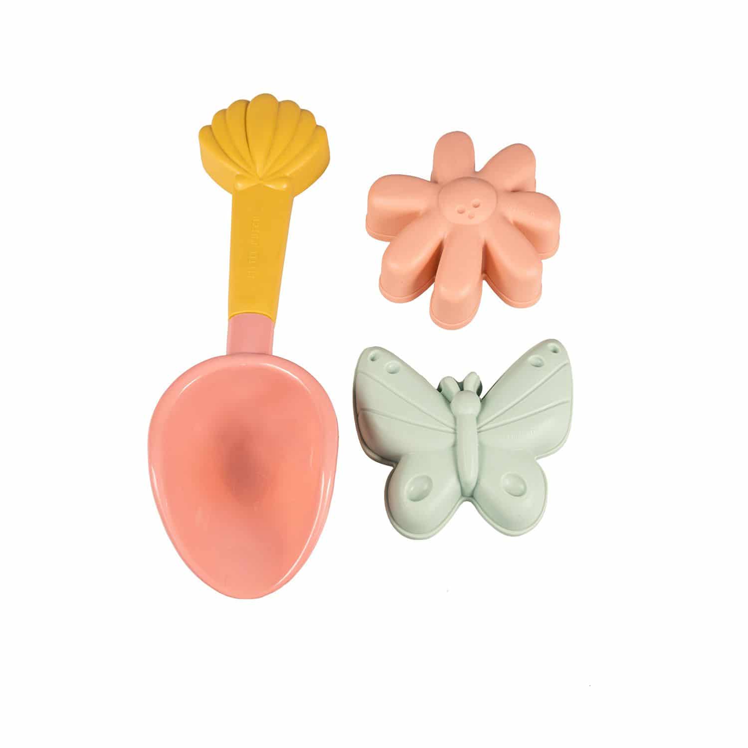 sandspielzeug rosa mit rosa schaufel blumenförmchen und grünem schmetterlingsförmchen sandspielzeug rosa mit rosa schaufel blumenförmchen und grünem schmetterlingsförmchen