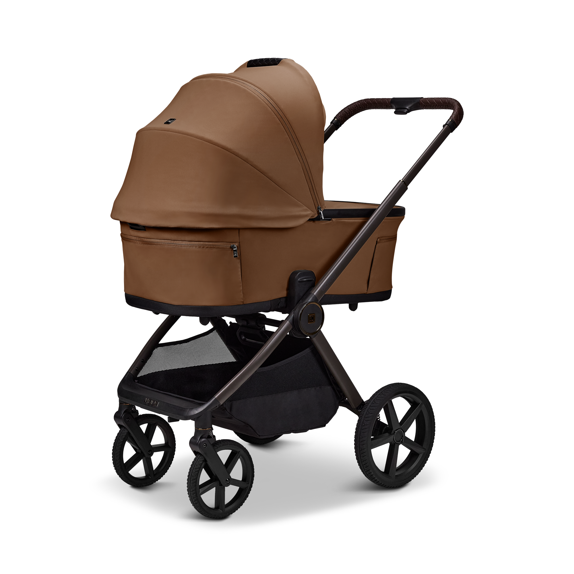 Moon GIO Fold Kombikinderwagen Cognac mit Lightweight-Rädern