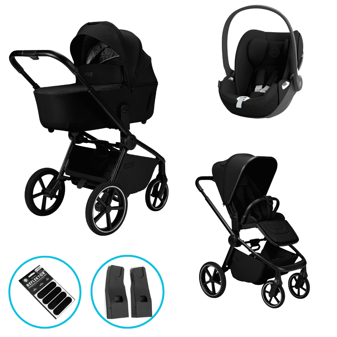 Moon RESEA 2.0 onyx Kombikinderwagen 3in1 Set inkl. Cloud T i-Size sepia black