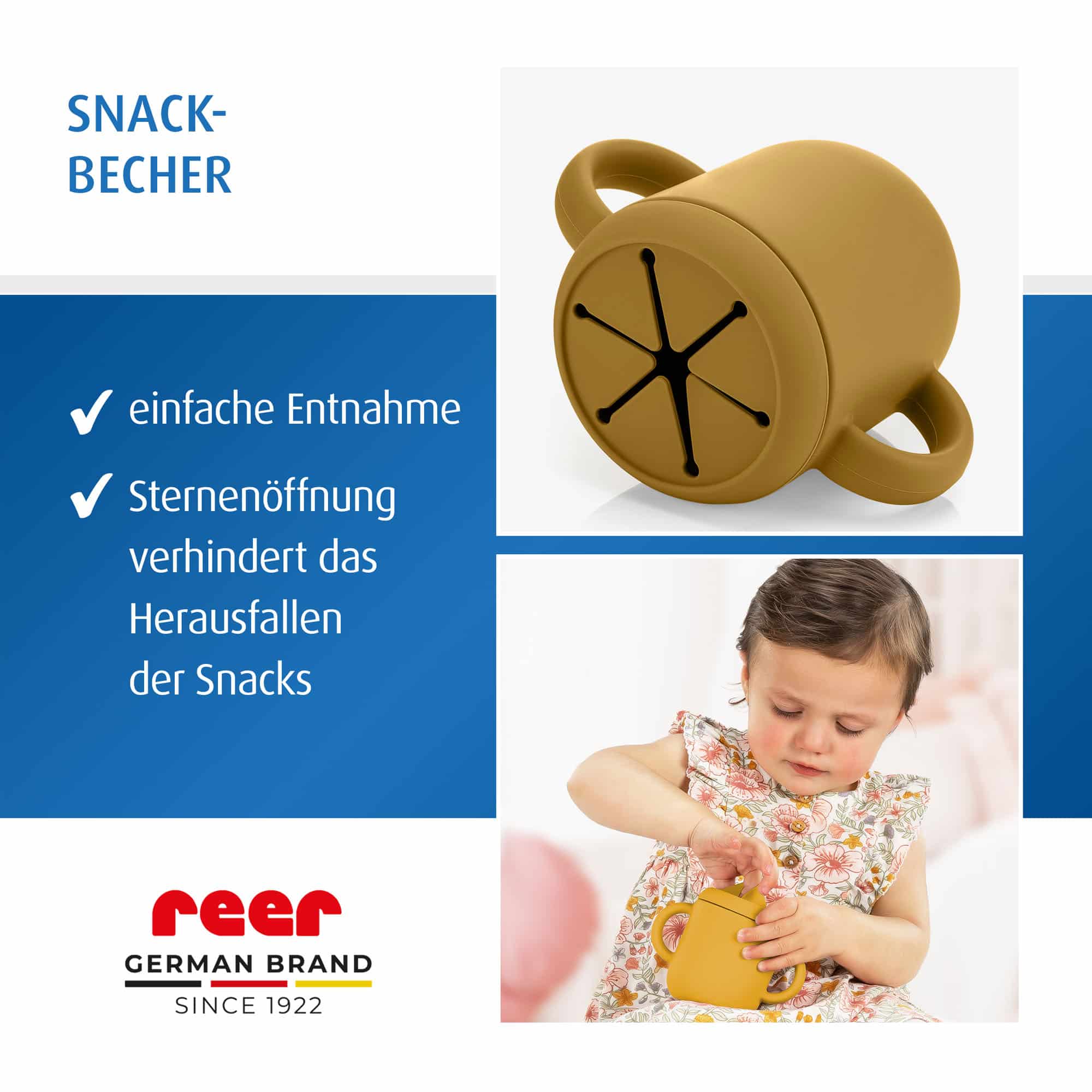 kind hat gelben snack becher in der hand kind hat gelben snack becher in der hand