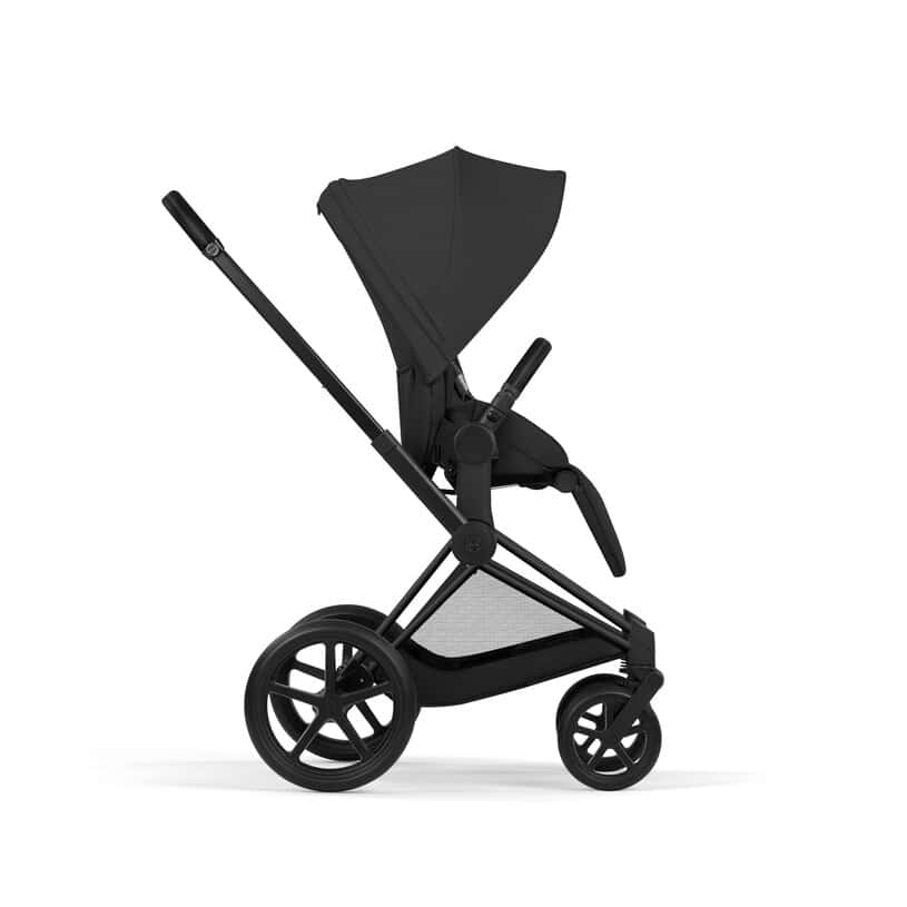 Cybex Priam Komfort Kinderwagen Set 4in1 Matt Black / Sepia Black inkl. Cloud T Plus Sepia Black und Base T