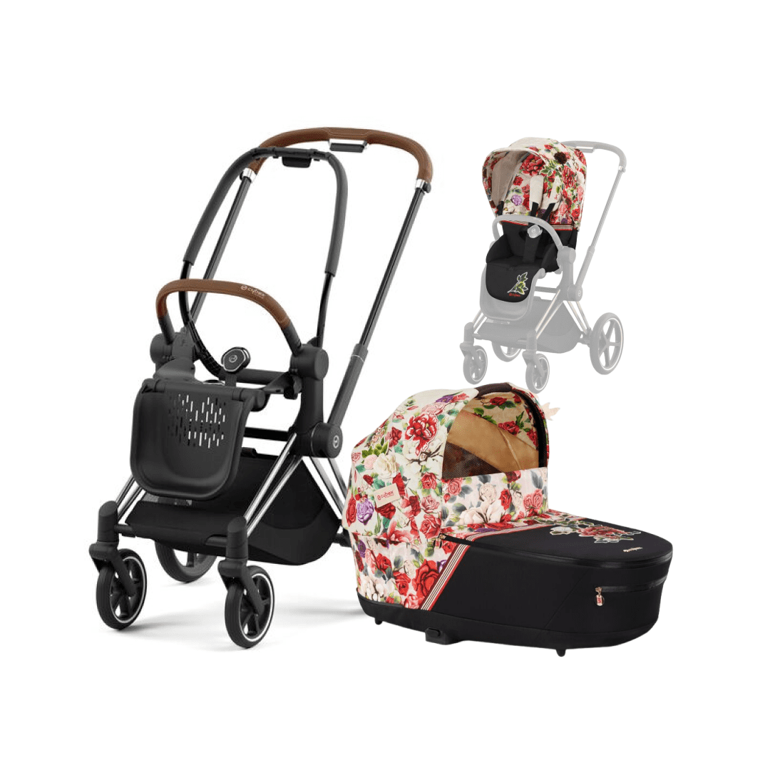 CYBEX Kombikinderwagen Fashion - Chrome Brown - Spring Blossom Light CYBEX Kombikinderwagen Fashion - Chrome Brown - Spring Blossom Light