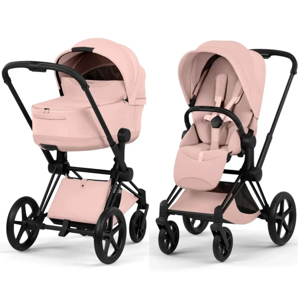  Cybex Priam Kombikinderwagen Style Kollektion Matt Black / Peach Pink