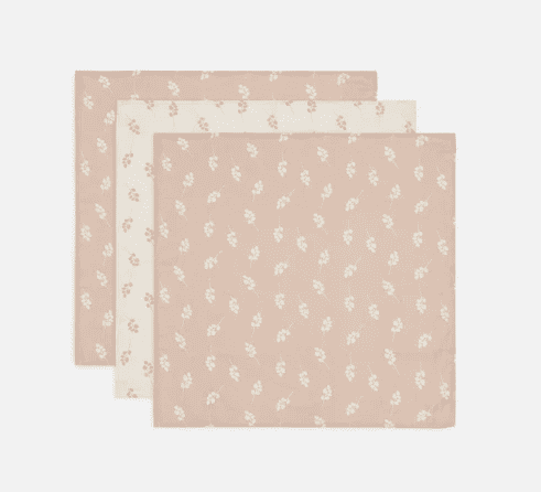Jollein Spucktuch 3er Pack 70x70 cm - Wild Rose