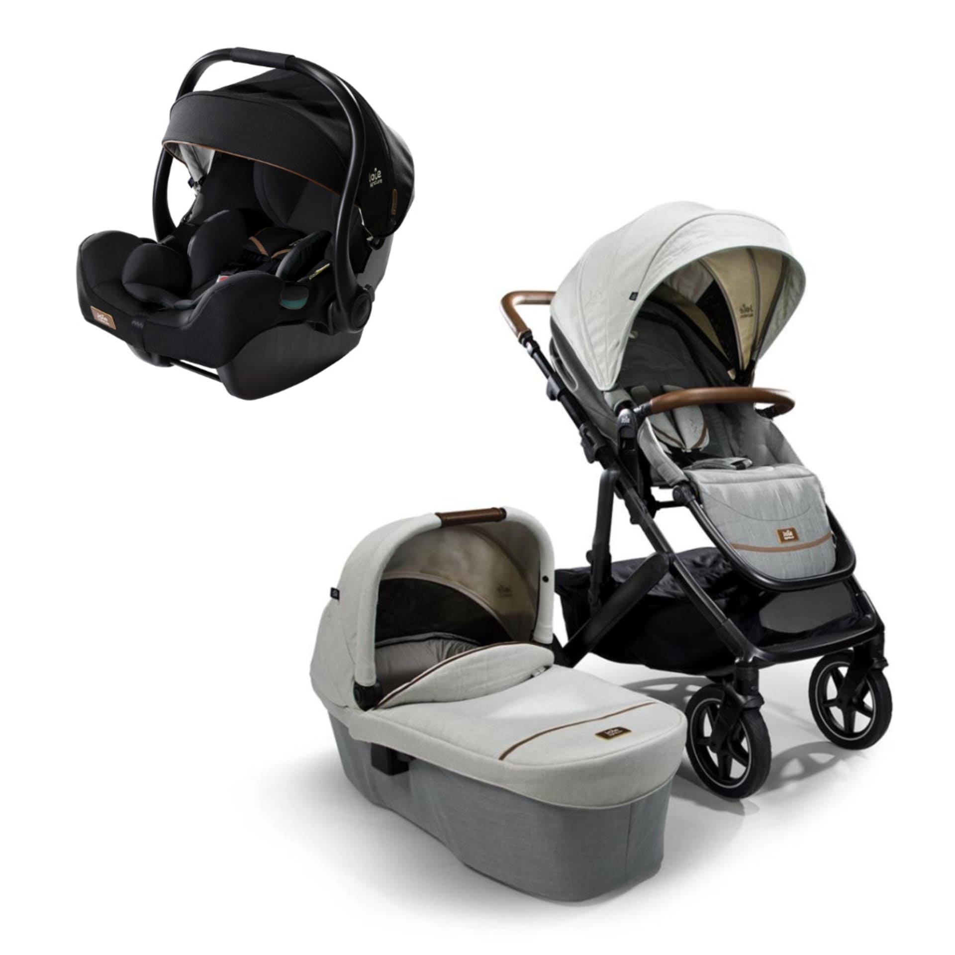 Joie Signature Vinca 3in1 Kinderwagenset inkl. Calmi R129 Carbon + i-Jemini Babyschale Eclipse Joie Signature Vinca 3in1 Kinderwagenset inkl. Calmi R129 Carbon + i-Jemini Babyschale Eclipse