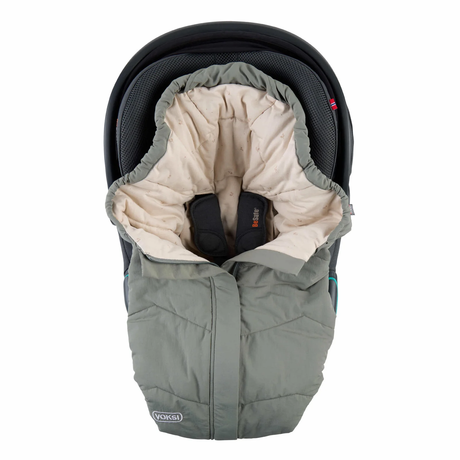VOKSI Move Light Fußsack für Babyschale Meadow Green