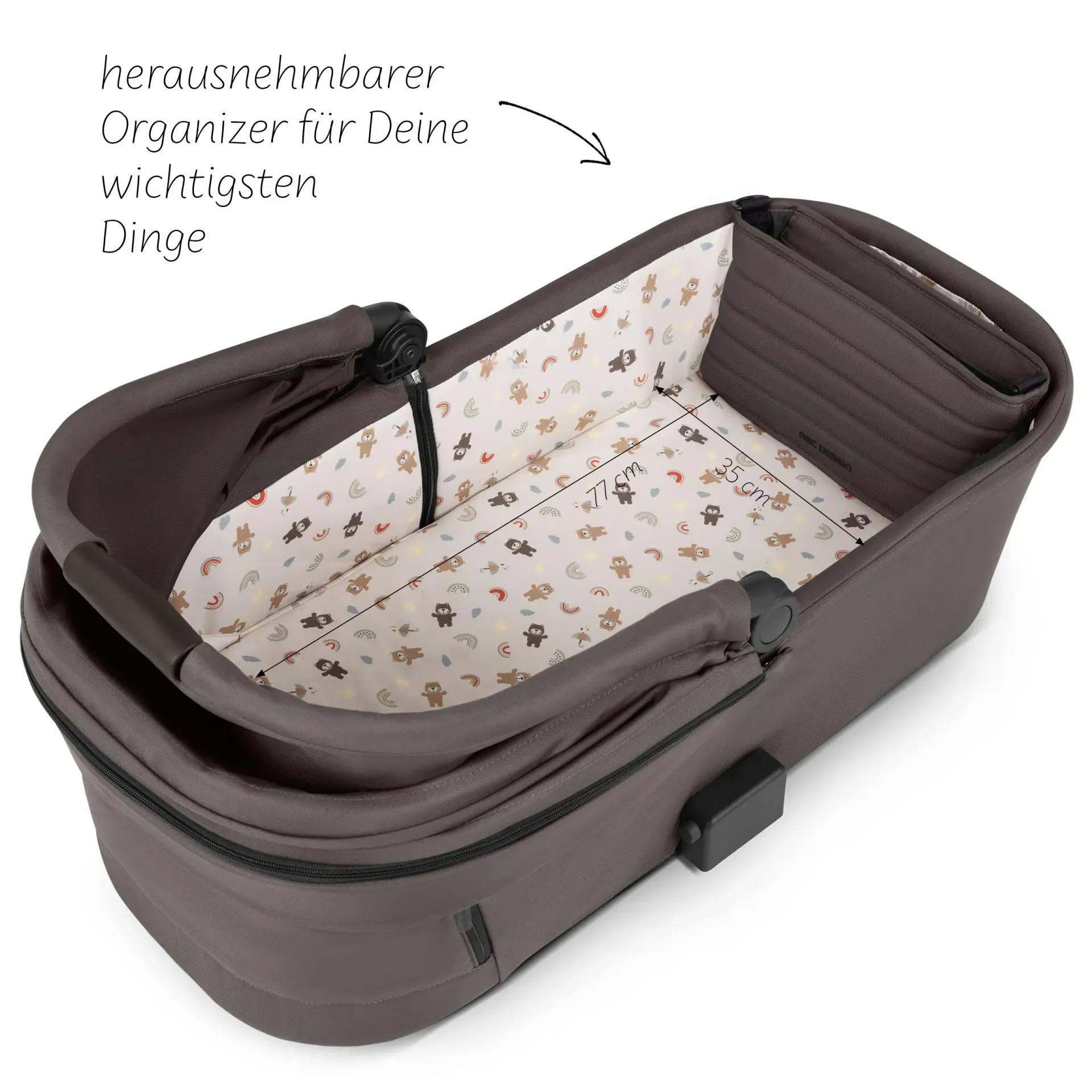 babywanne mit runtergeklappten verdeck und blick auf herausnehmbaren organizer babywanne mit runtergeklappten verdeck und blick auf herausnehmbaren organizer