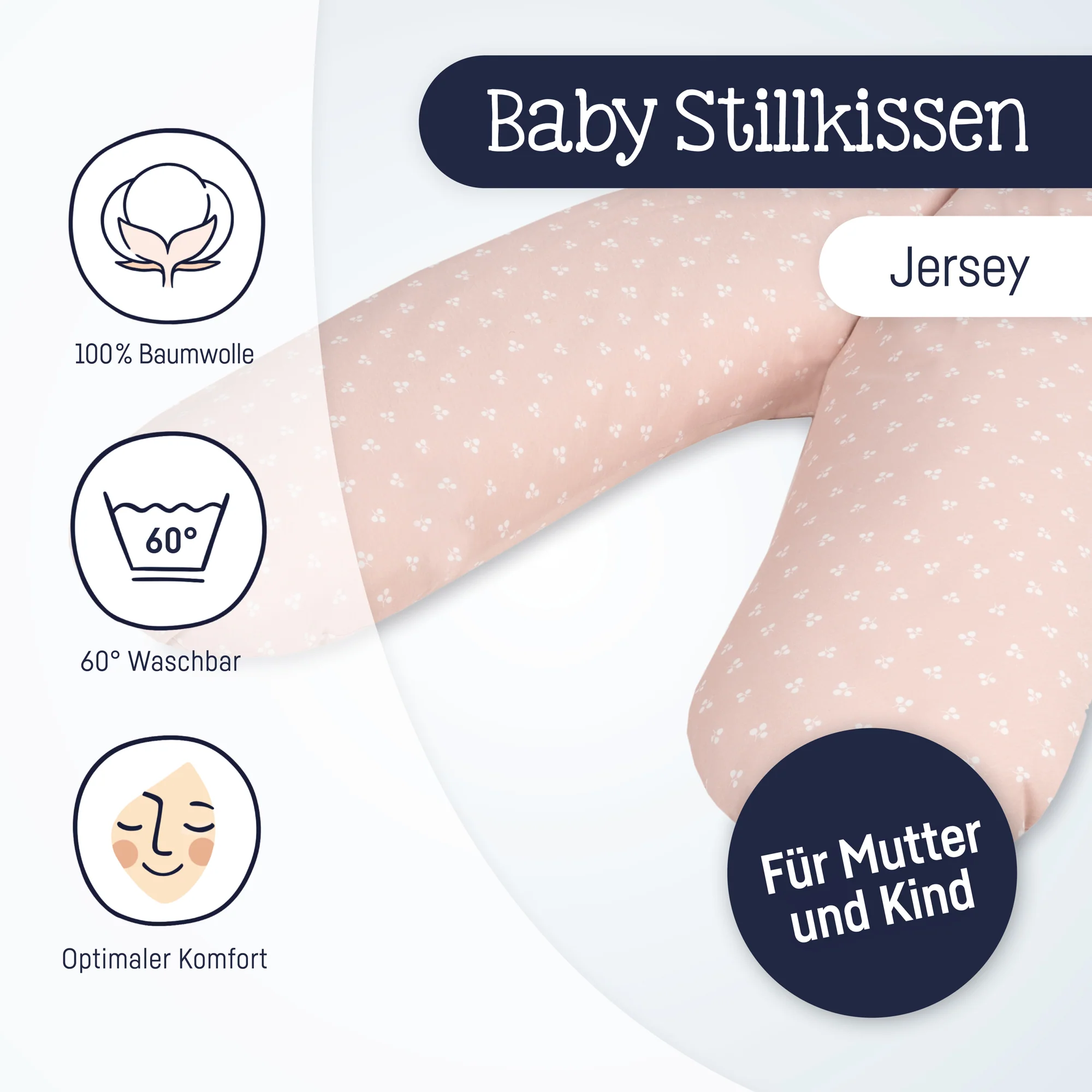 Zöllner personalisiertes Stillkissen Jersey Cotton mit Namen LeafySchrift 1