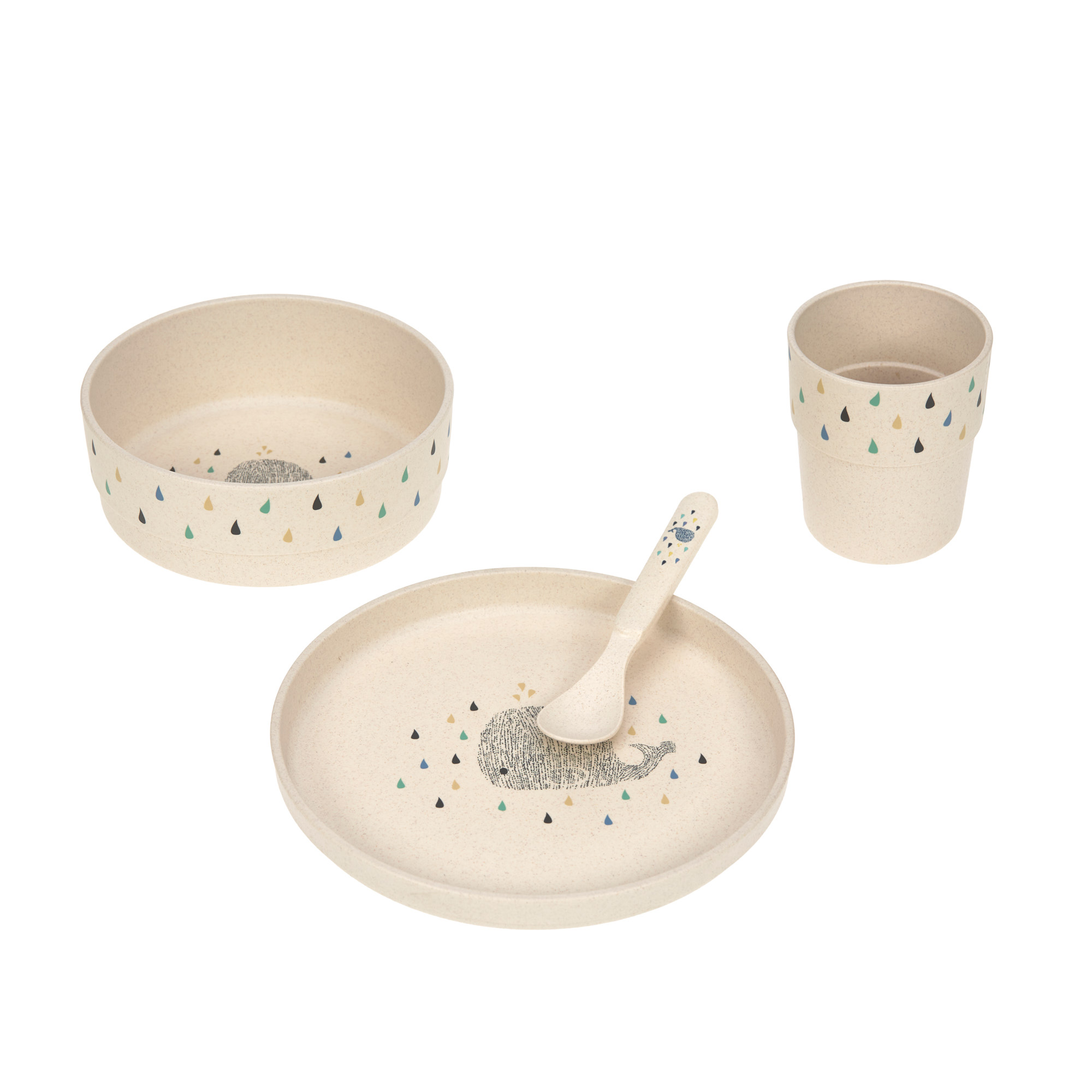 Lässig Kindergeschirr Set (Teller - Schüssel - Becher - Löffel) - Little Water Whale Lässig Kindergeschirr Set (Teller - Schüssel - Becher - Löffel) - Little Water Whale