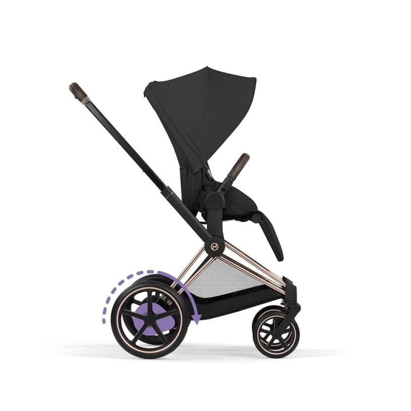 Cybex e-Priam Komfort Kinderwagen Set 4in1 Rosegold / Sepia Black inkl. Cloud T Plus Sepia Black und Base T