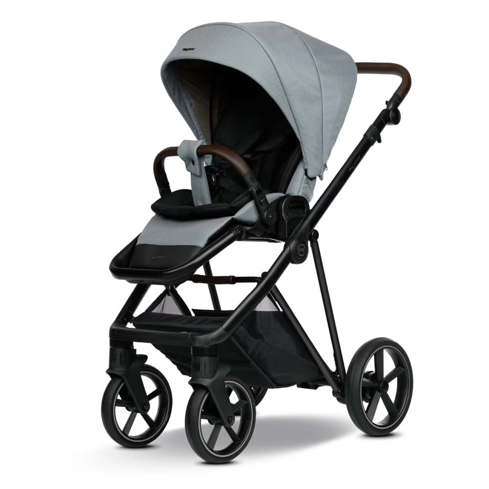 my junior VIGO 2 Kombikinderwagen Calm Grey / Black Matt - Brauner Griff