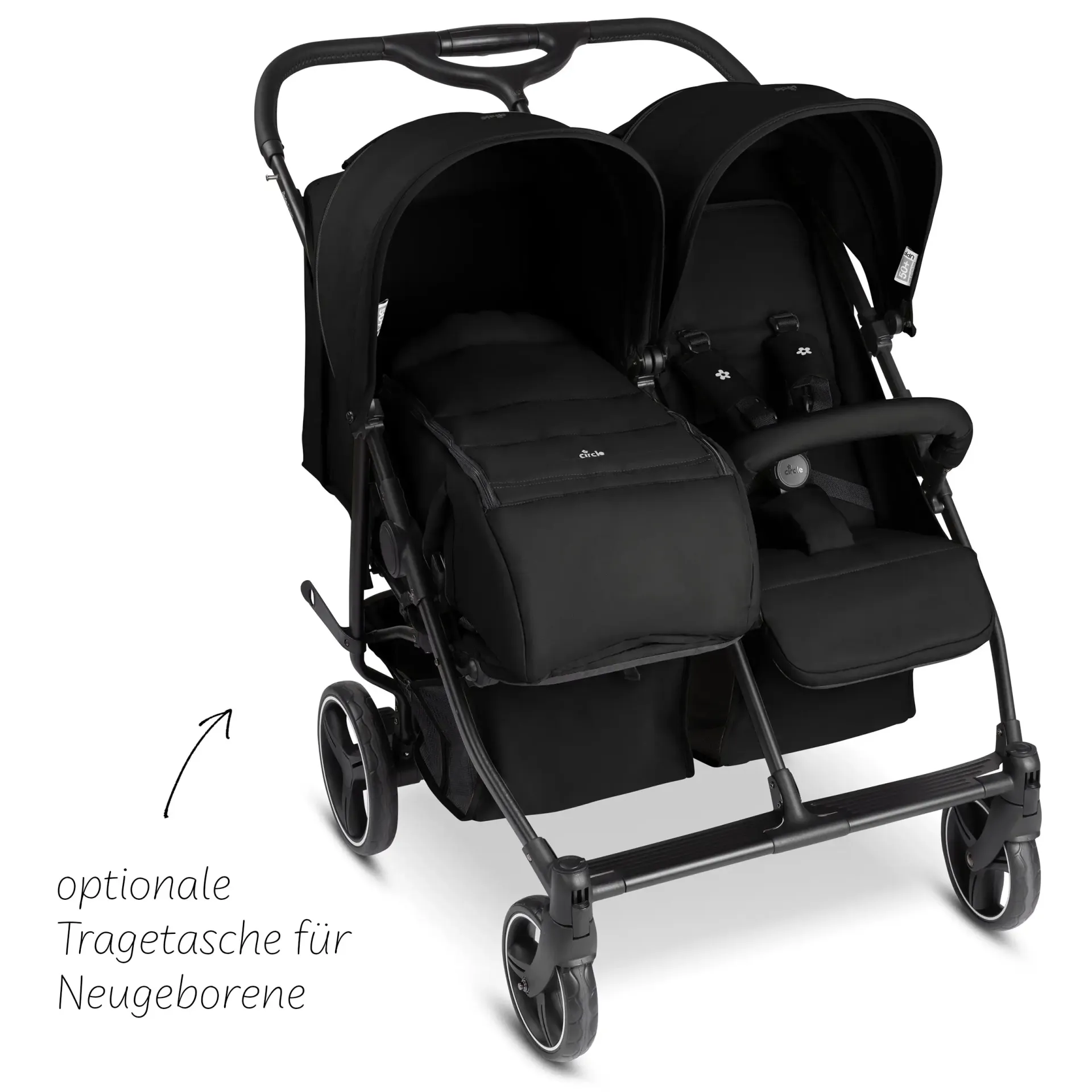 Circle Geschwisterkinderwagen D Two - Black