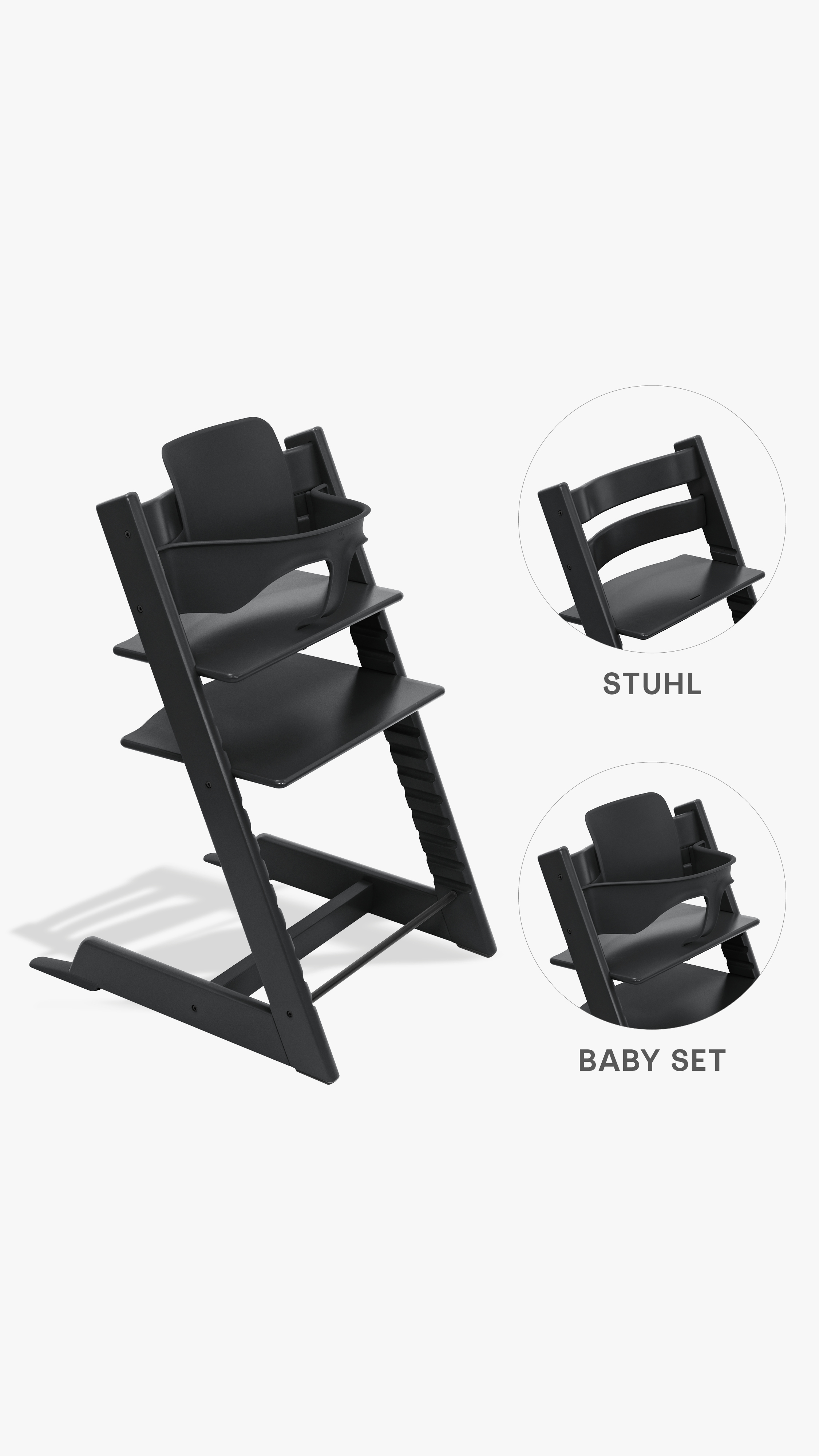 Stokke Tripp Trapp Hochstuhl + Baby-Set Black Stokke Tripp Trapp Hochstuhl + Baby-Set Black