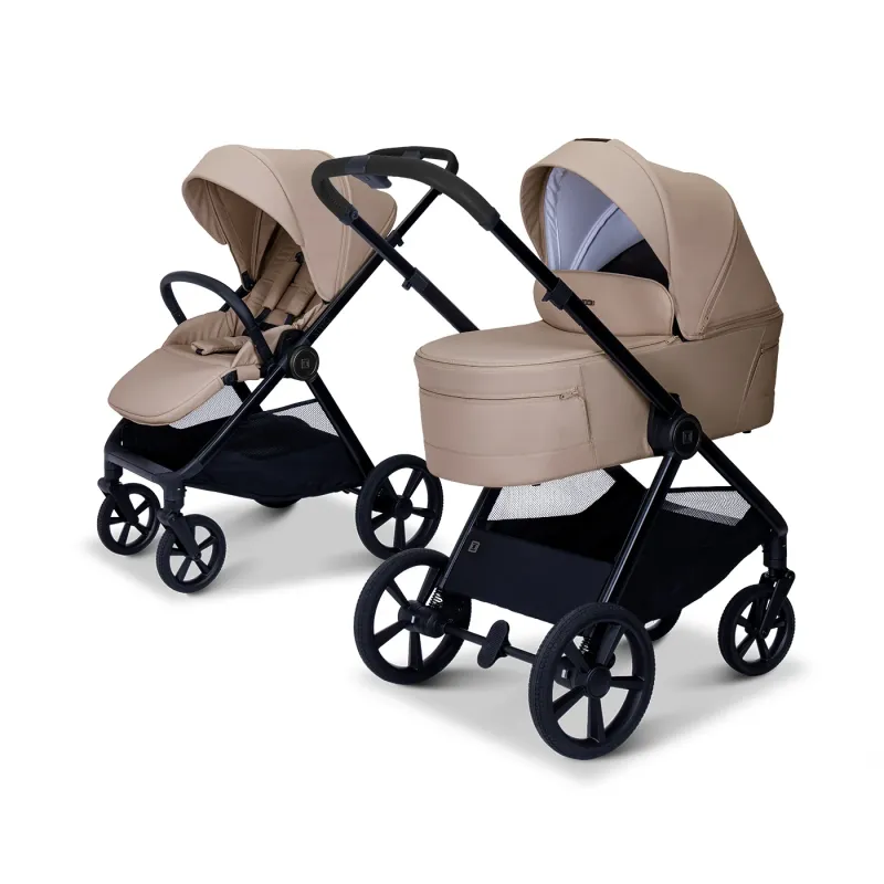 Moon STYLO 5in1 Kombikinderwagen-Set Sand inkl. Wickeltasche, Regenverdeck und Adaptern