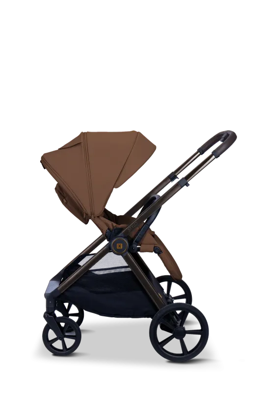Moon STYLO 5in1 Kombikinderwagen-Set Cognac inkl. Wickeltasche, Regenverdeck und Adaptern