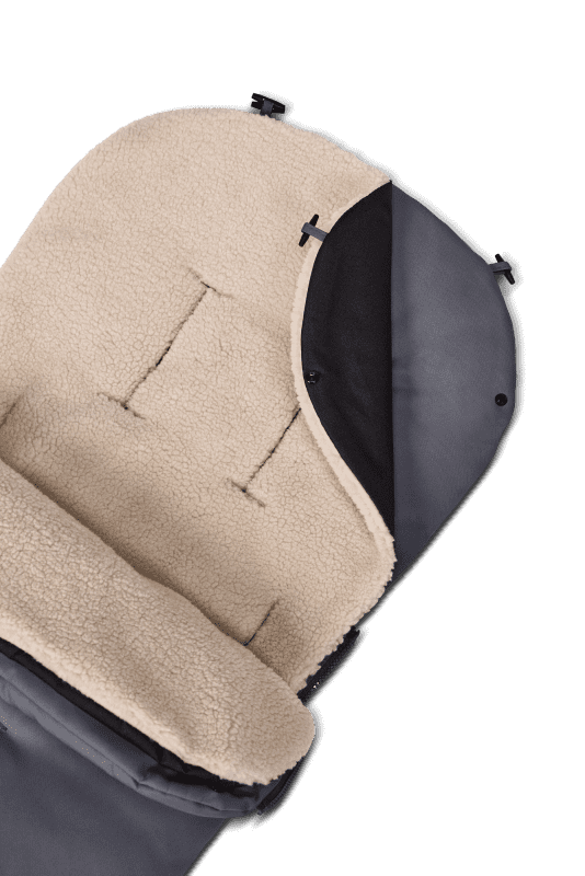 MOON Premium Winterfußsack mit Kunstfelleinsatz Graphite