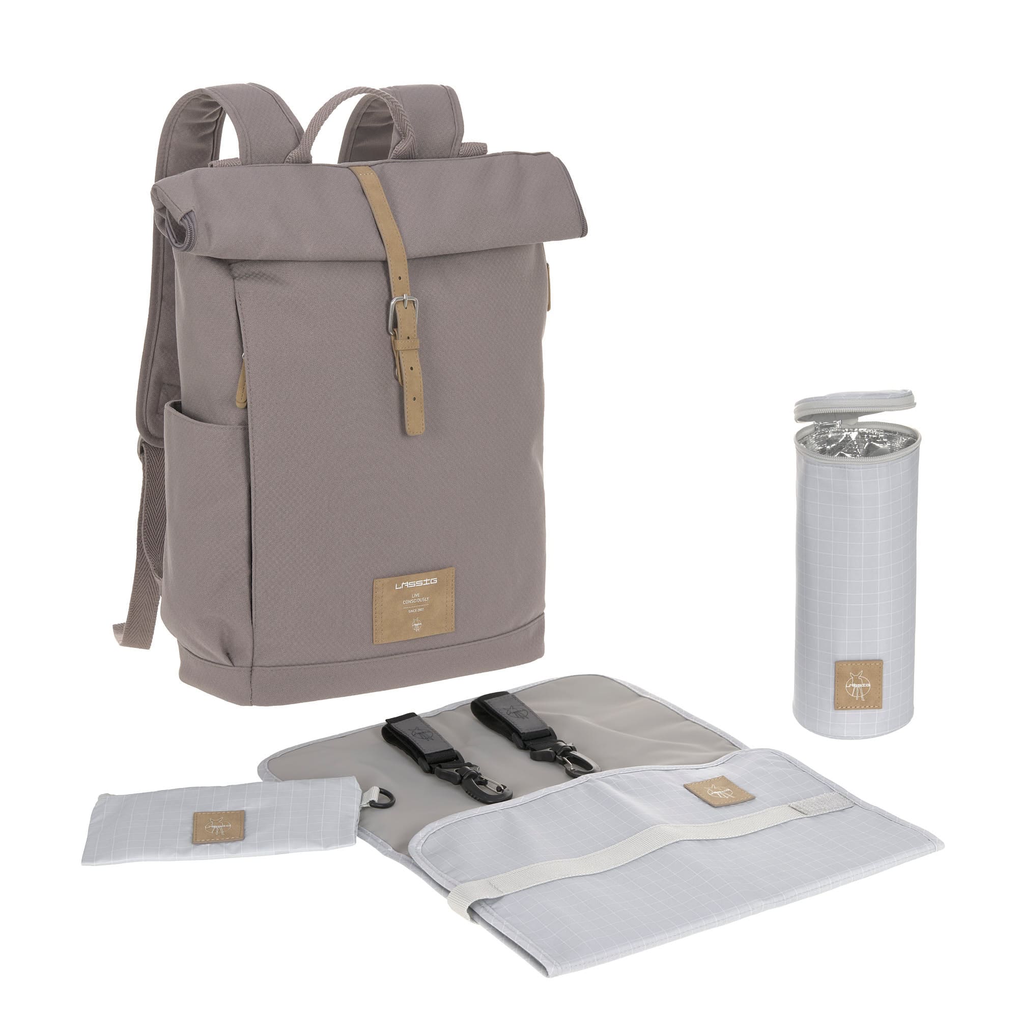 Lässig Wickelrucksack - Rolltop Backpack Rosewood Melange Lässig Wickelrucksack - Rolltop Backpack Rosewood Melange