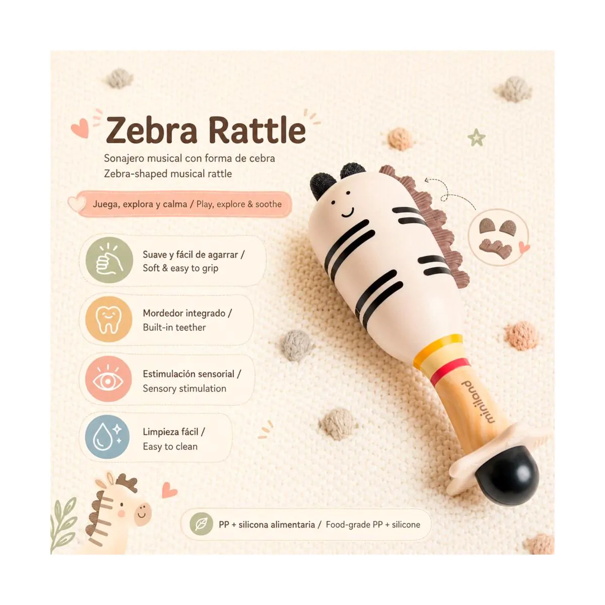 miniland Zebra-Rassel