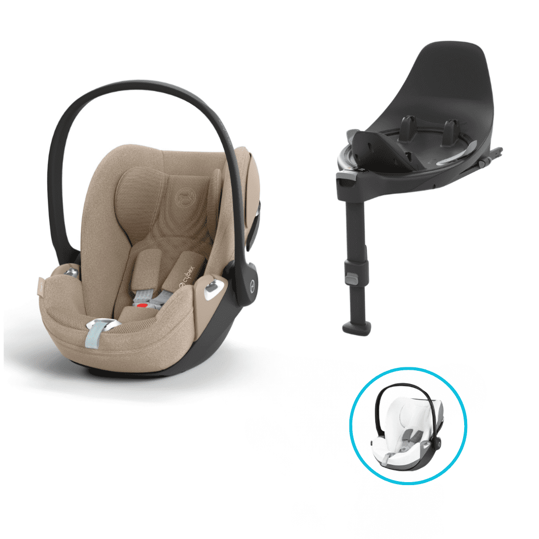 CYBEX Cloud T i-Size Plus Cozy Beige Babyschale inkl. Base T + Sommerbezug 