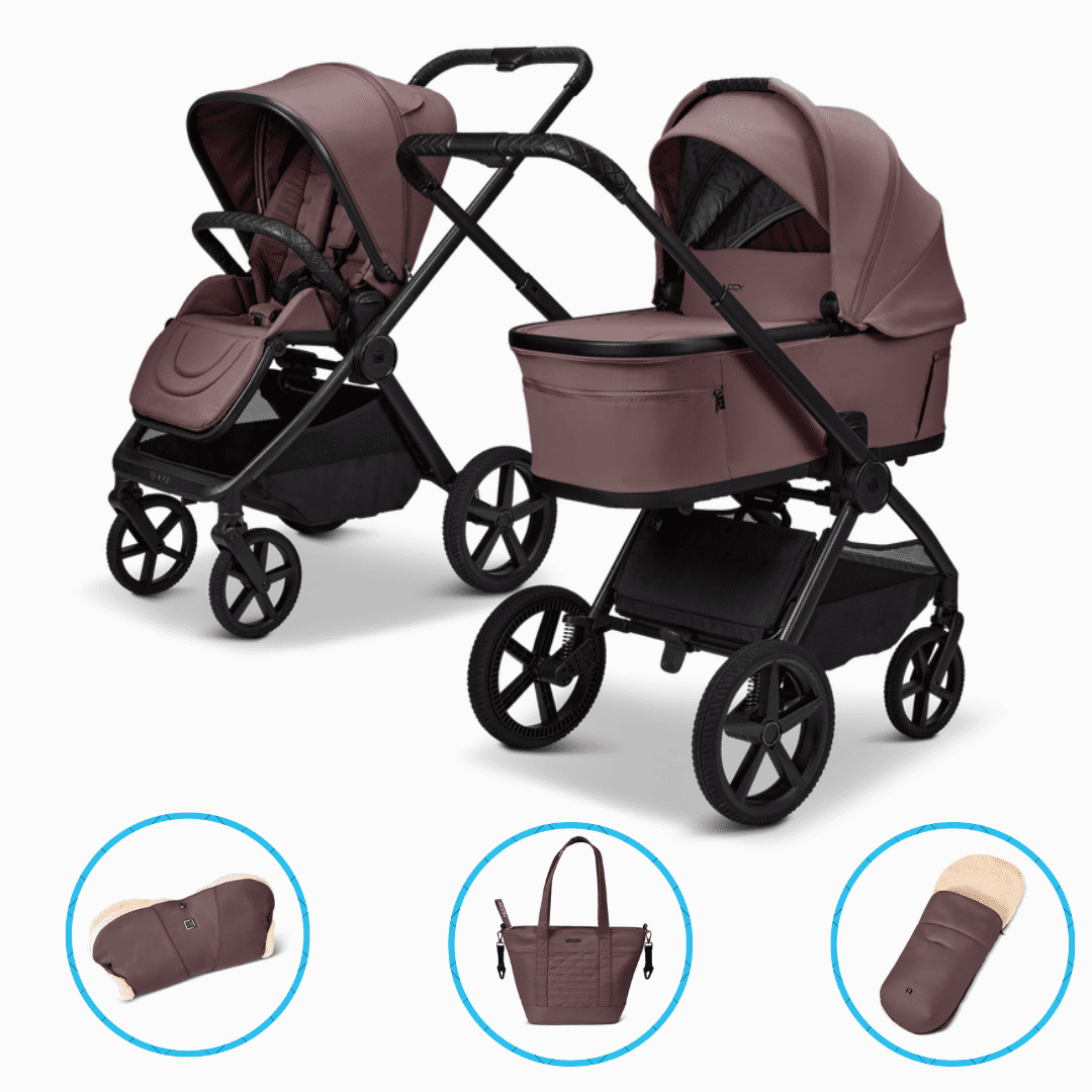 Moon GIO Fold Kombikinderwagen Tonka mit Lightweight-Rädern inkl. GRATIS Wickeltasche, Fußsack und Handmuff
