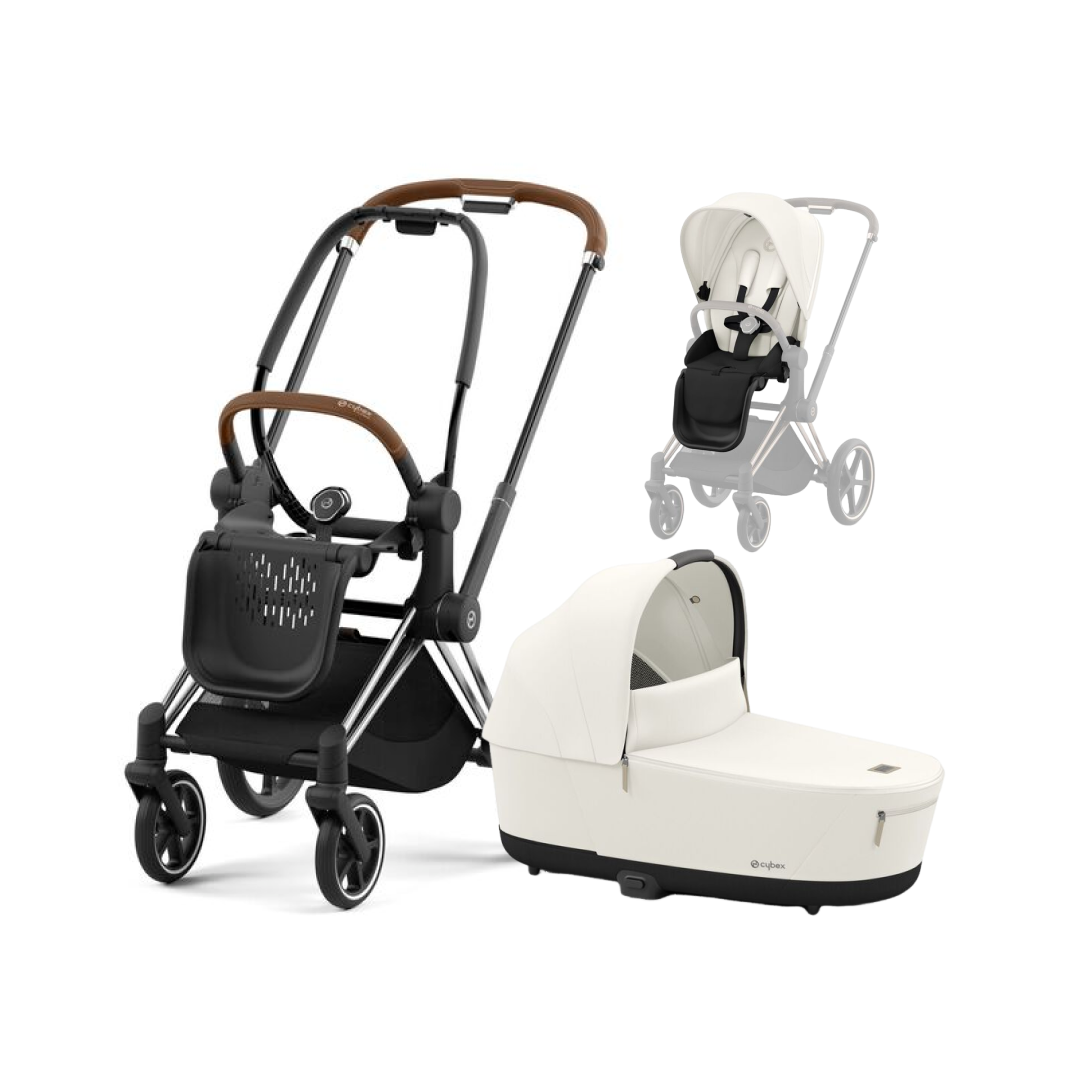CYBEX PRIAM Kombikinderwagen chrome brown off white CYBEX PRIAM Kombikinderwagen chrome brown off white