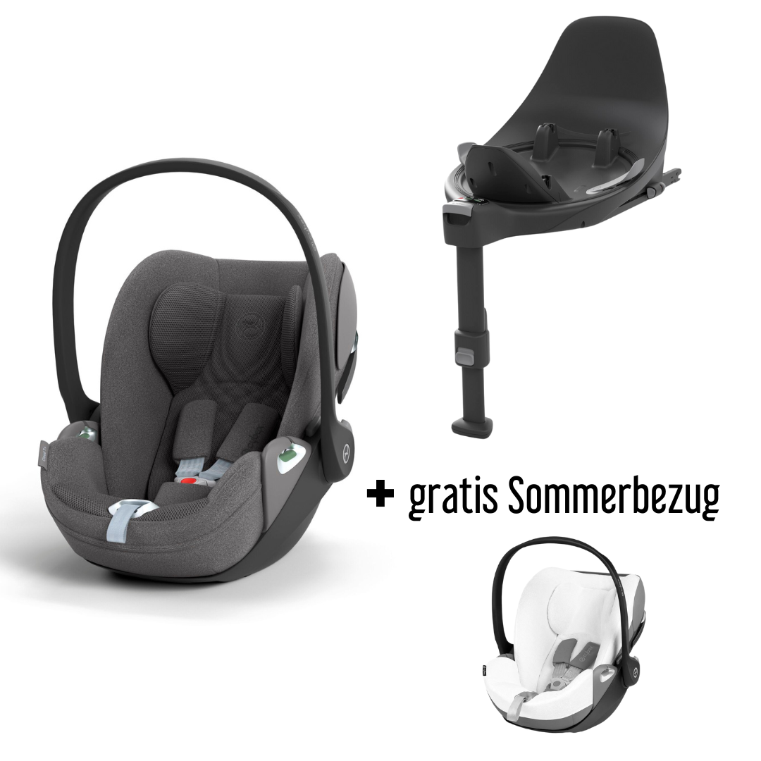 CYBEX Cloud T i-Size Plus Mirage Grey Babyschale inkl. Base T + gratis Sommerbezug  CYBEX Cloud T i-Size Plus Mirage Grey Babyschale inkl. Base T + gratis Sommerbezug