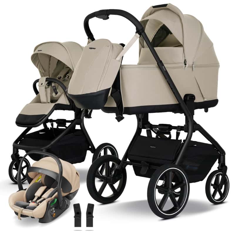 my junior MAVI 4in1 Kinderwagen-Set Sandstone Beige inkl. AURA ergo 2 Beige