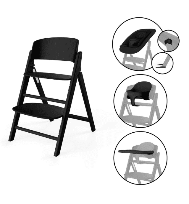 Cybex 4in1 Click&Fold Hochstuhl-Set Stunning Black – Jetzt babybrands.de: 4in1 Hochstuhl Stunning Black von Cybex: von Geburt bis 99 Jahre. Inkl. Bouncer, Baby Set & Tablett. Ergonomisch, faltbar & aus nachhaltigem Holz gefertigt.