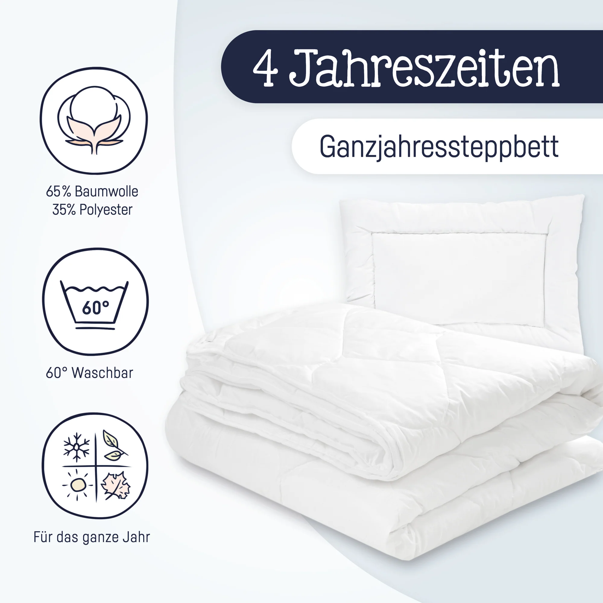 Zöllner Kindersteppbett - Set 4 Jahreszeiten - 100/135