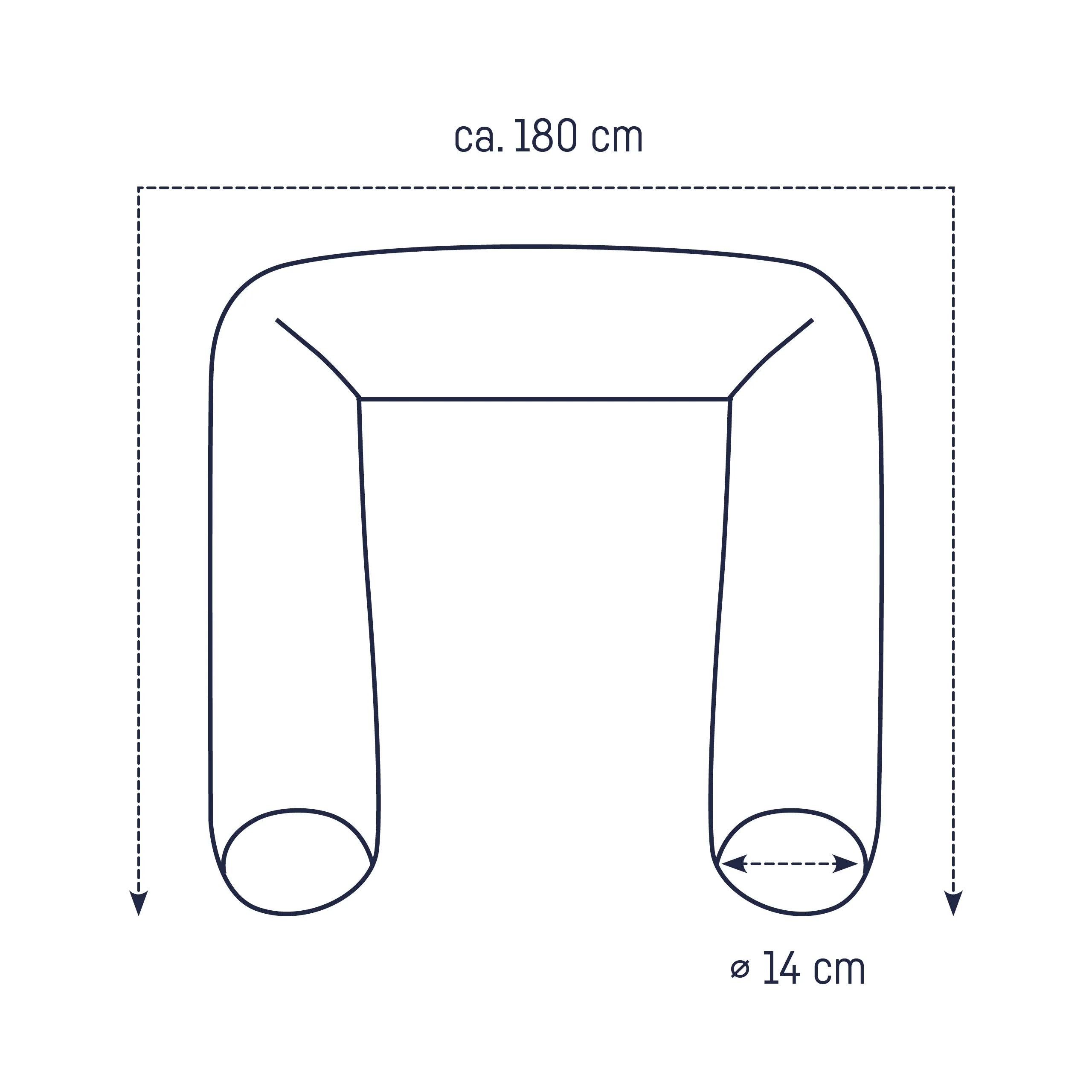 personalisierte Bettschlange uni 180cm mit Namen - Zöllner