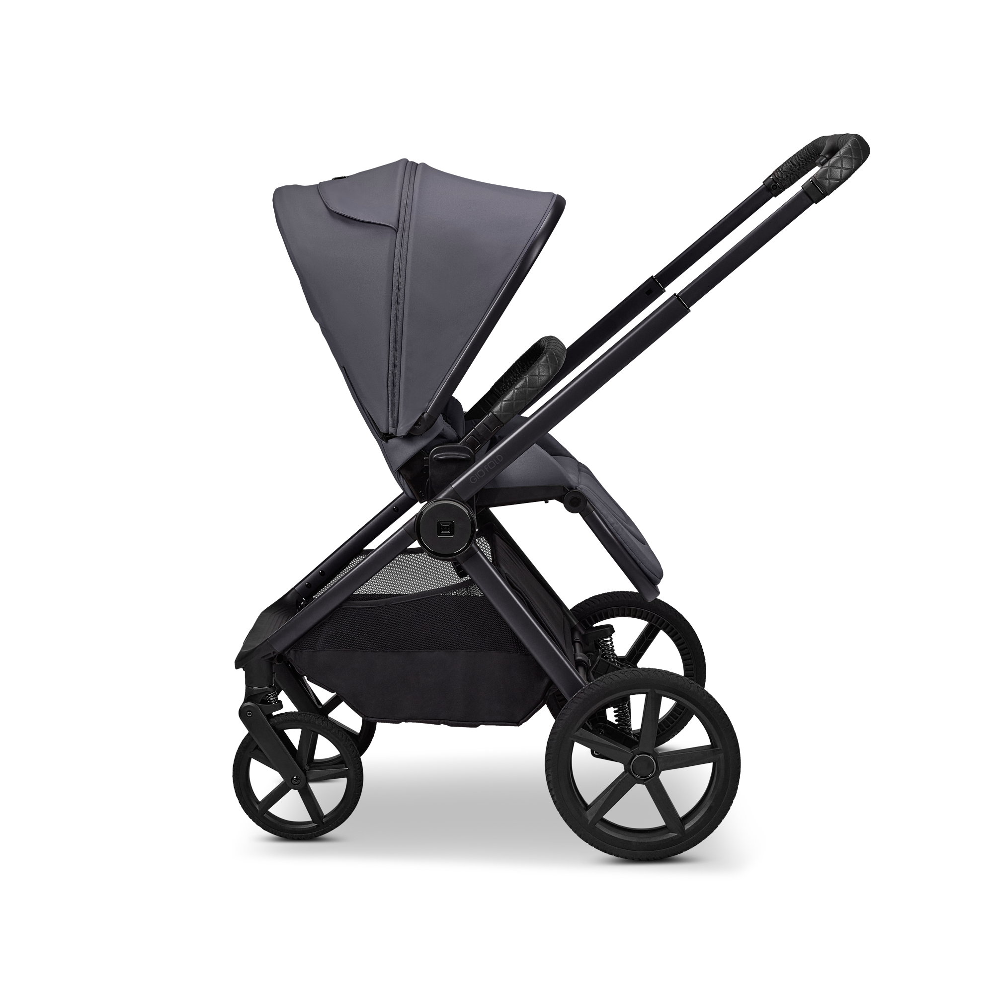 Moon GIO Fold Kombikinderwagen Graphite mit Luftreifen inkl. GRATIS Sonnensegel, Regenverdeck und Mückennetz