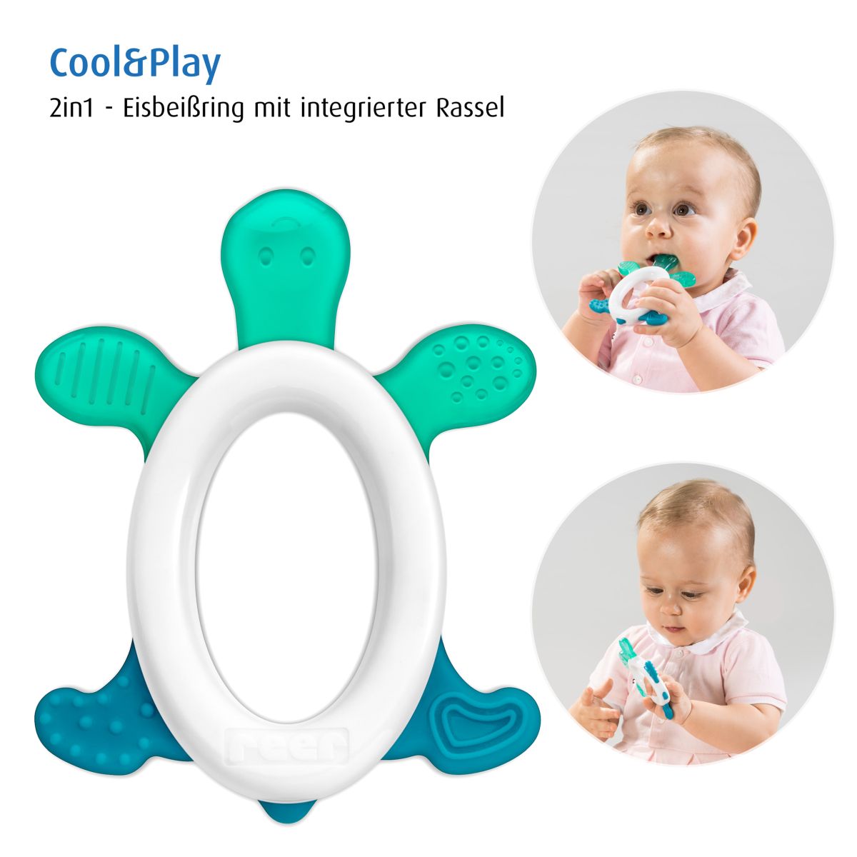 Reer Cool&Play Kühlbeißring mit Rassel Reer Cool&Play Kühlbeißring mit Rassel