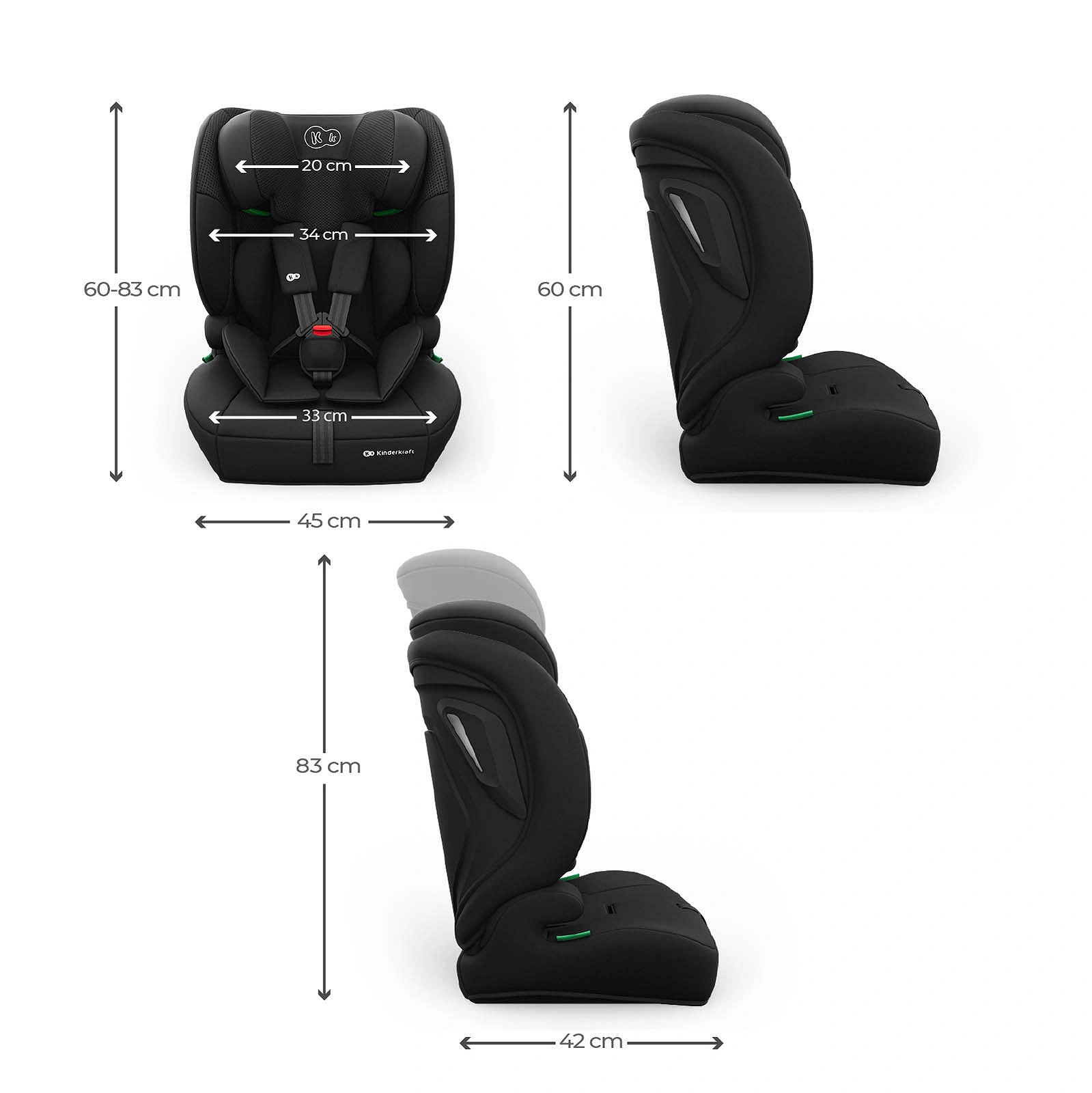 Kinderkraft COMFORT UP 2 PLUS i-Size Kindersitz Schwarz