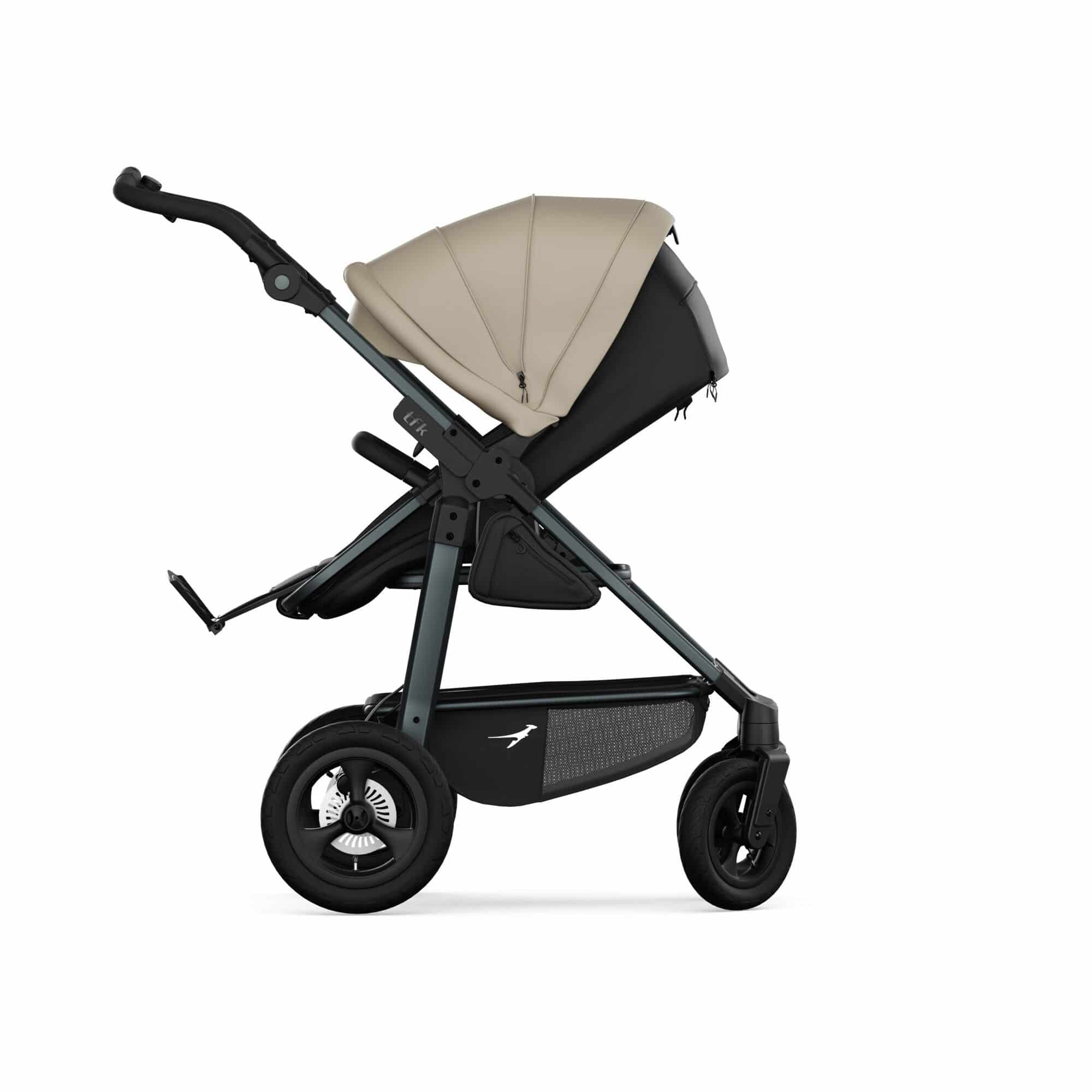 TFK Mono 4 3in1 Kinderwagen Set Sand mit CYBEX Cloud T i-Size Sepia Black & TFK Mono Adapter