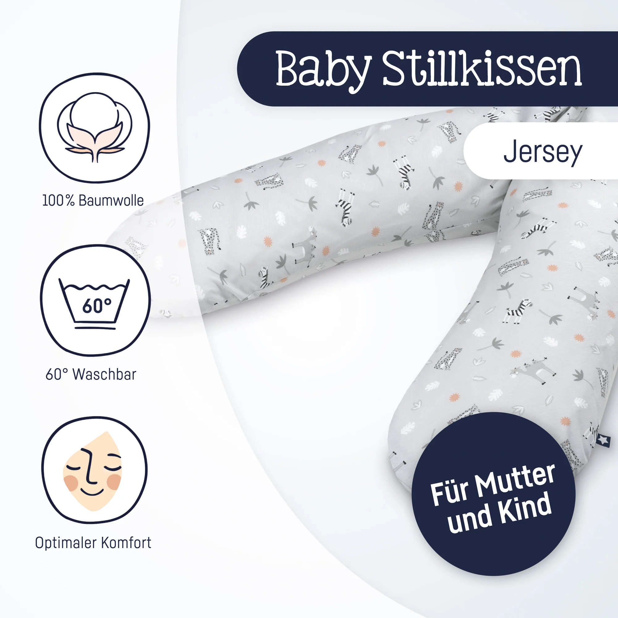 personalisiertes Stillkissen Jersey Cotton mit Namen - Zöllner