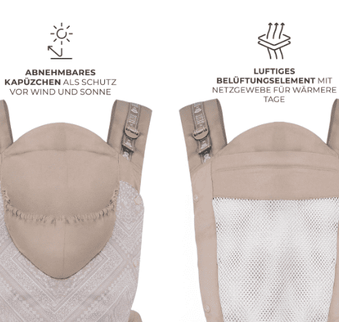 Kinderkraft x BIZUU Babytrage HUGGY whisper dune