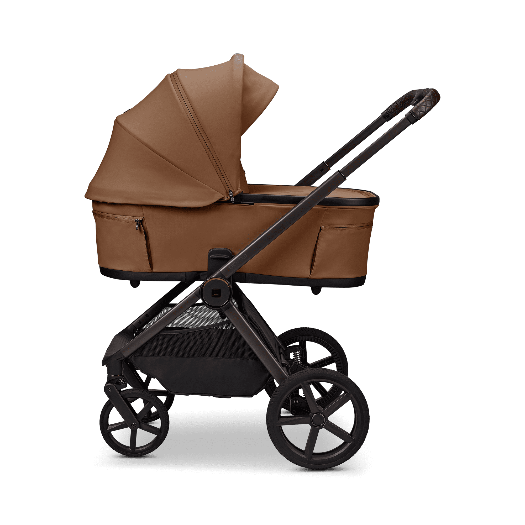 Moon GIO Fold Kombikinderwagen Cognac mit Lightweight-Rädern