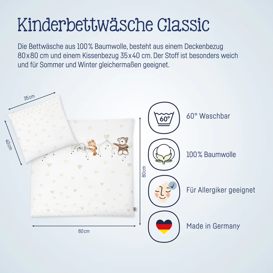 Zöllner Bettwäsche 80x80cm / 35x40cm Schlummerbande Zöllner Bettwäsche 80x80cm / 35x40cm Schlummerbande