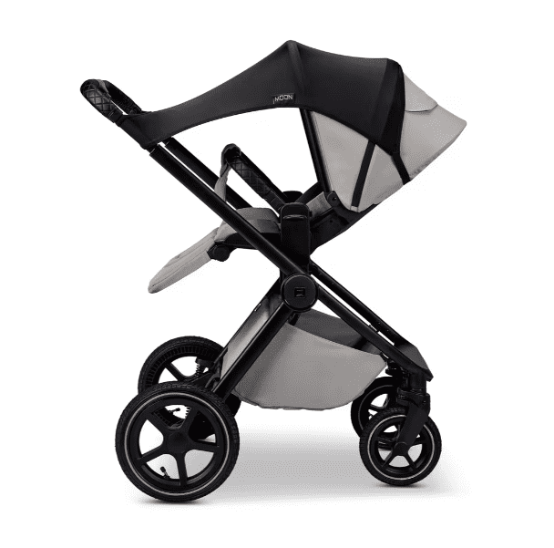 Moon GIO Fold Kombikinderwagen Graphite mit Lightweight-Rädern inkl. GRATIS Sonnensegel, Regenverdeck und Mückennetz